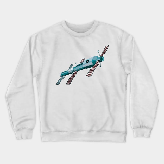 Vintage Soviet  Space Station Retro Crewneck Sweatshirt by retrovectors